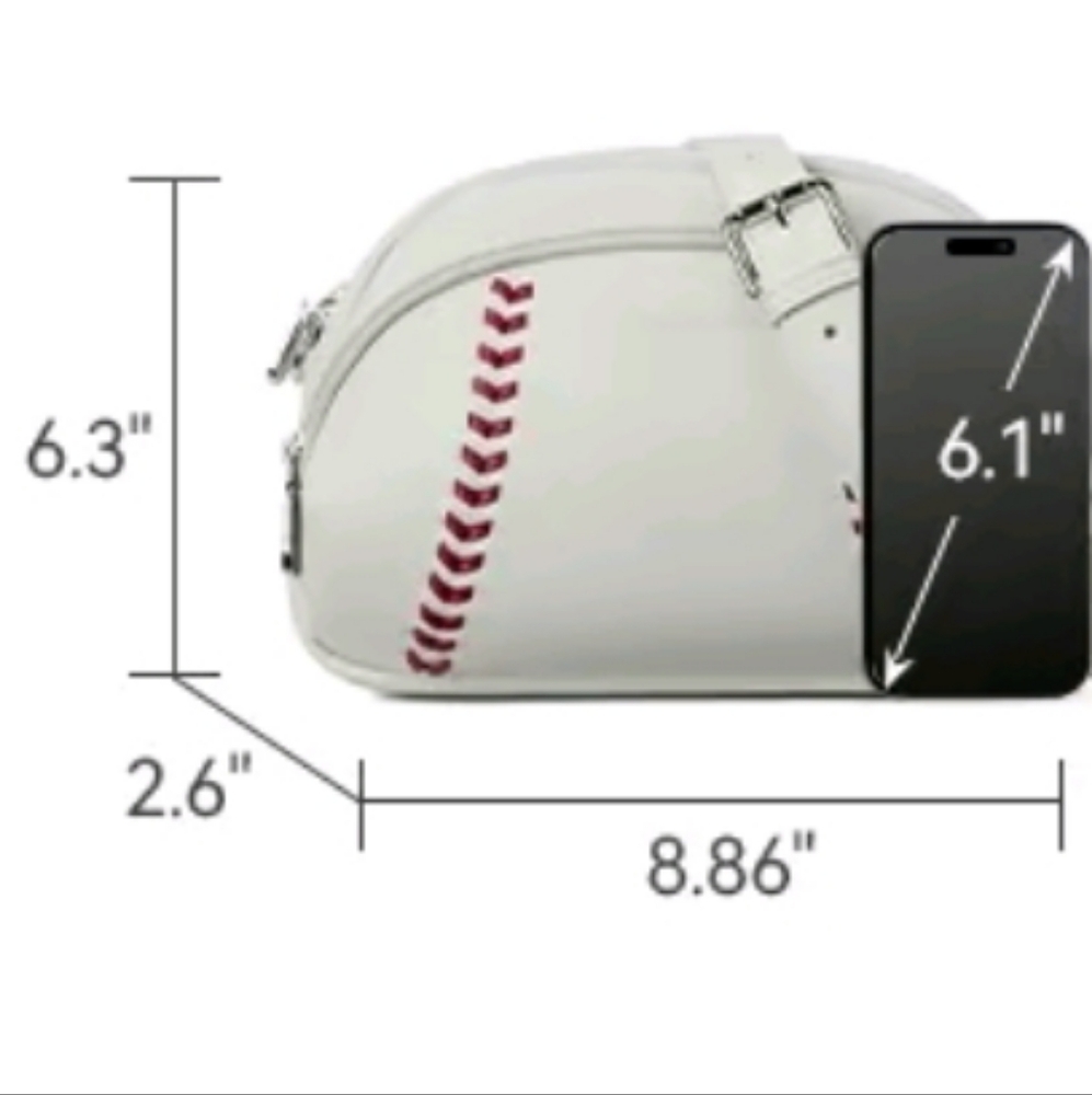 Cream Crossbody Bag with Rounded Shape - Picture 4 of 9